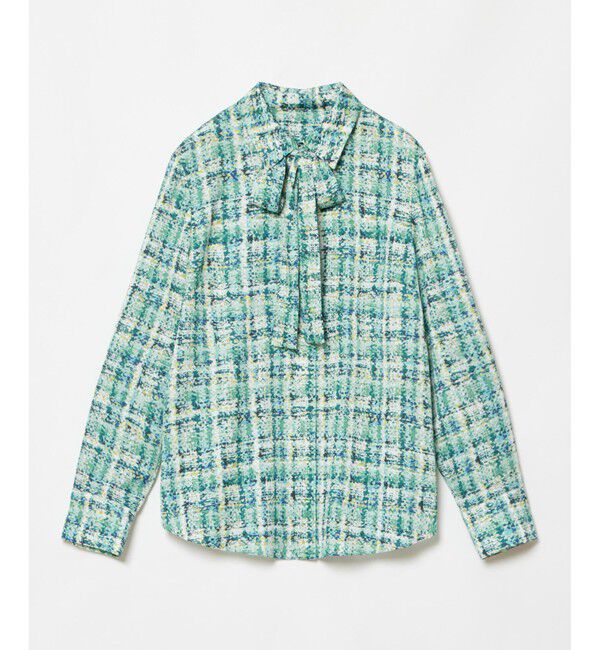 LOULOU WILLOUGHBY「【LOULOU WILLOUGHBY】チェックプリントボウタイブラウス」|シャツ・ブラウス|