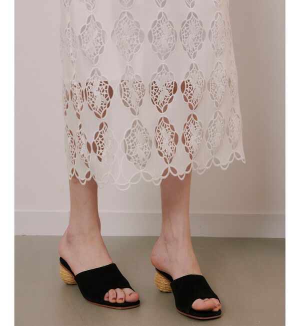 LOULOU WILLOUGHBY「【LOULOU WILLOUGHBY】タフタシシュウタイトスカート」|タイト|