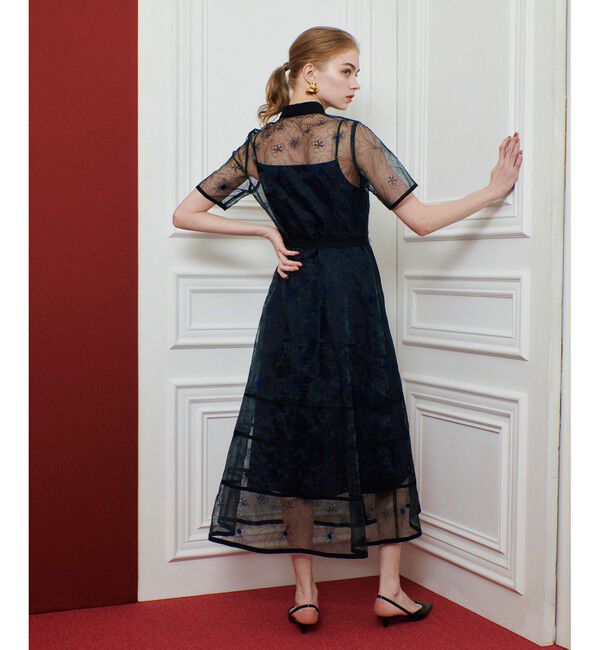 LOULOU WILLOUGHBY「【LOULOU WILLOUGHBY】オーガンジーフラワー刺繍ワンピース」|ワンピース|