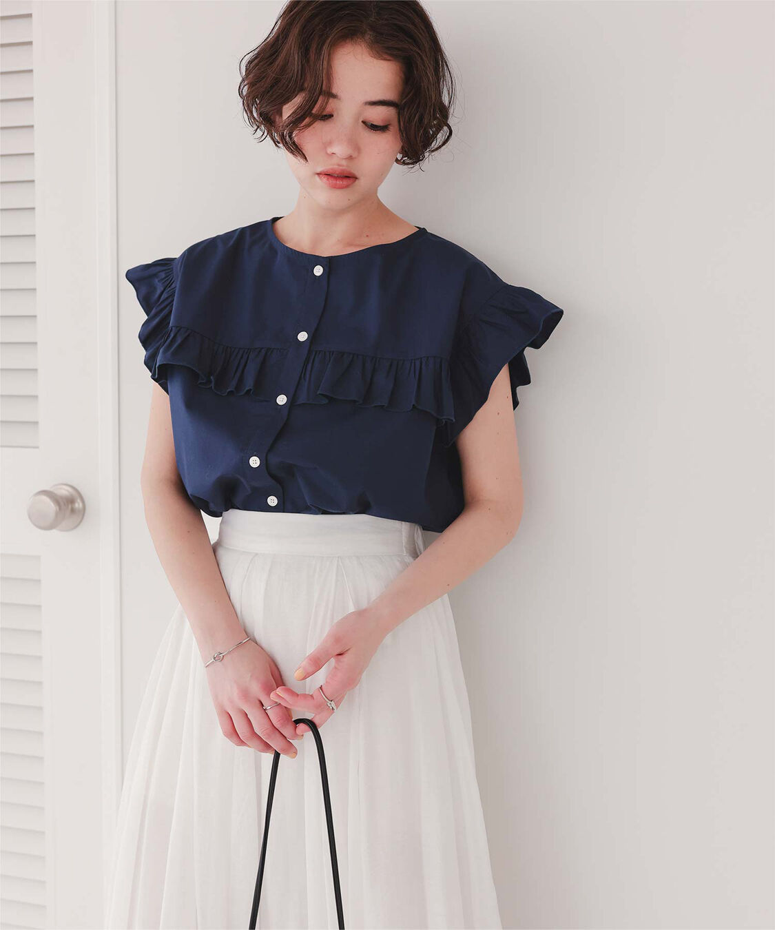 titivate「フレンチスリーブフリルブラウス」|シャツ・ブラウス|