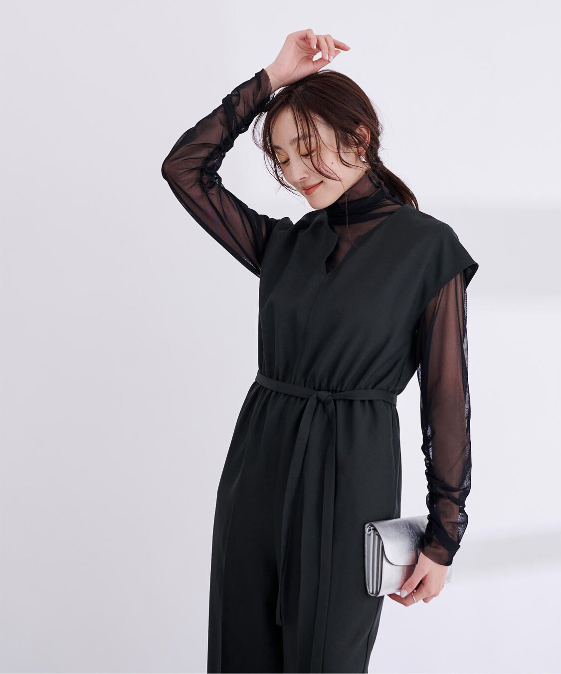 ur's「リネンライクヘンリーネックオールインワン」|オールインワン|