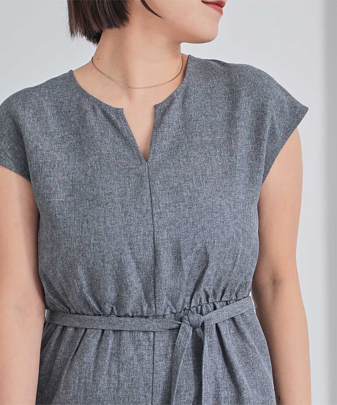 ur's「リネンライクヘンリーネックオールインワン」|オールインワン|