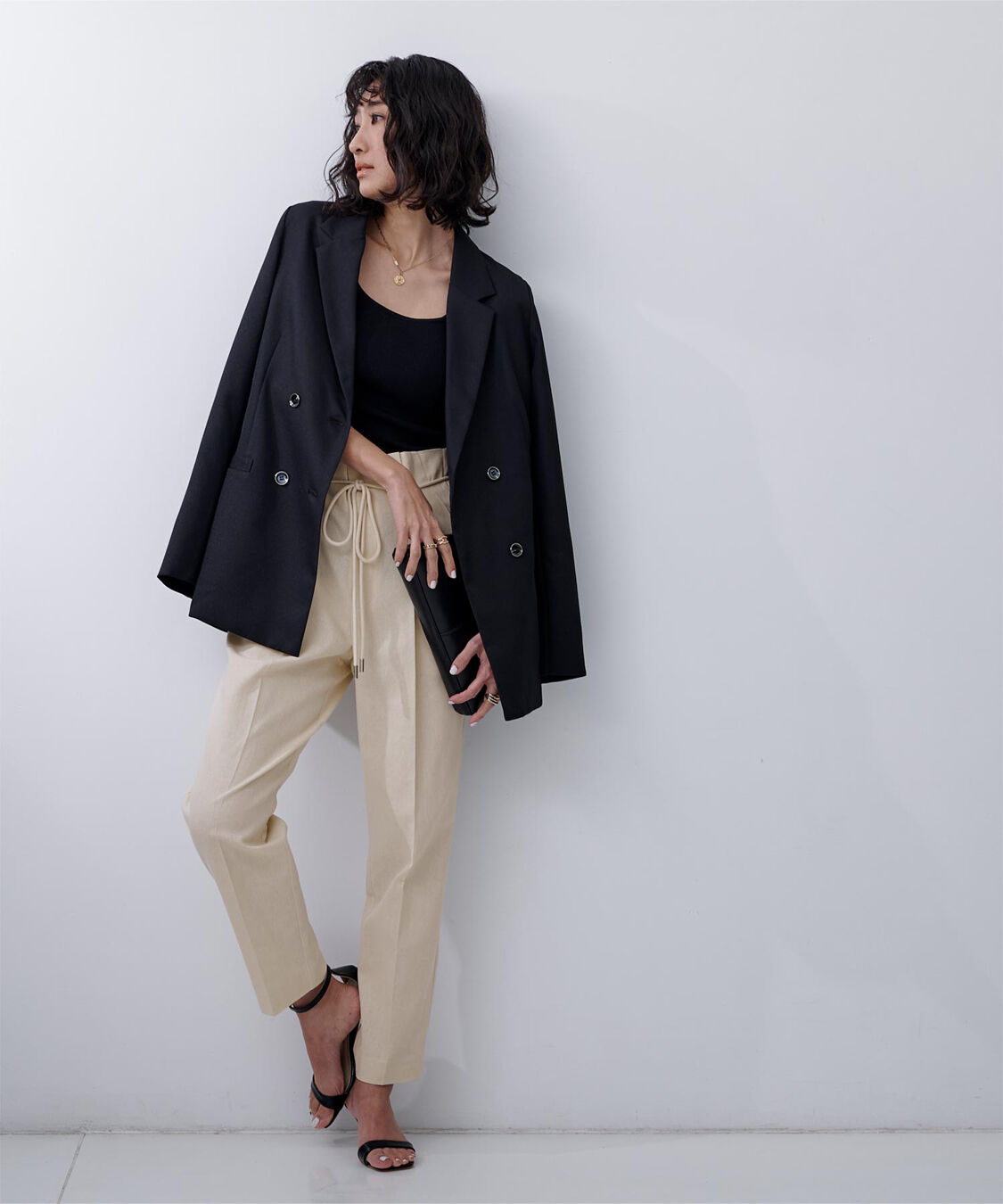 ur's「ベルト付ハイウエストタックパンツ」|その他|