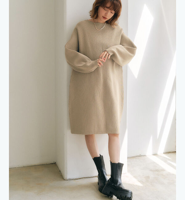 titivate「コクーンシルエットミニ丈ニットワンピース」|ワンピース|