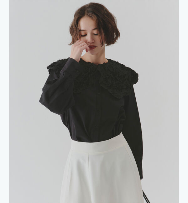 titivate「シアーフリル襟付シャツブラウス」|シャツ・ブラウス|