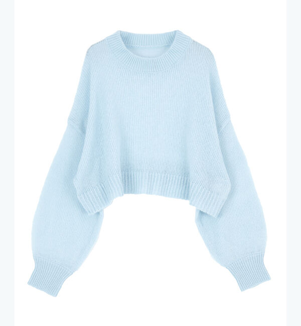 titivate「シアーショートプルオーバー」|ニット・セーター|ブルー