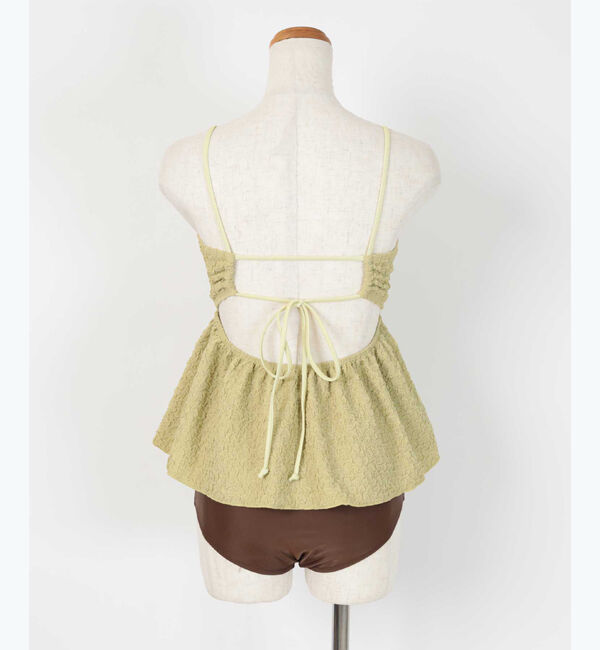 SEA DRESS「立体ジャガードペプラムフレアビキニ/水着」|ビキニ|