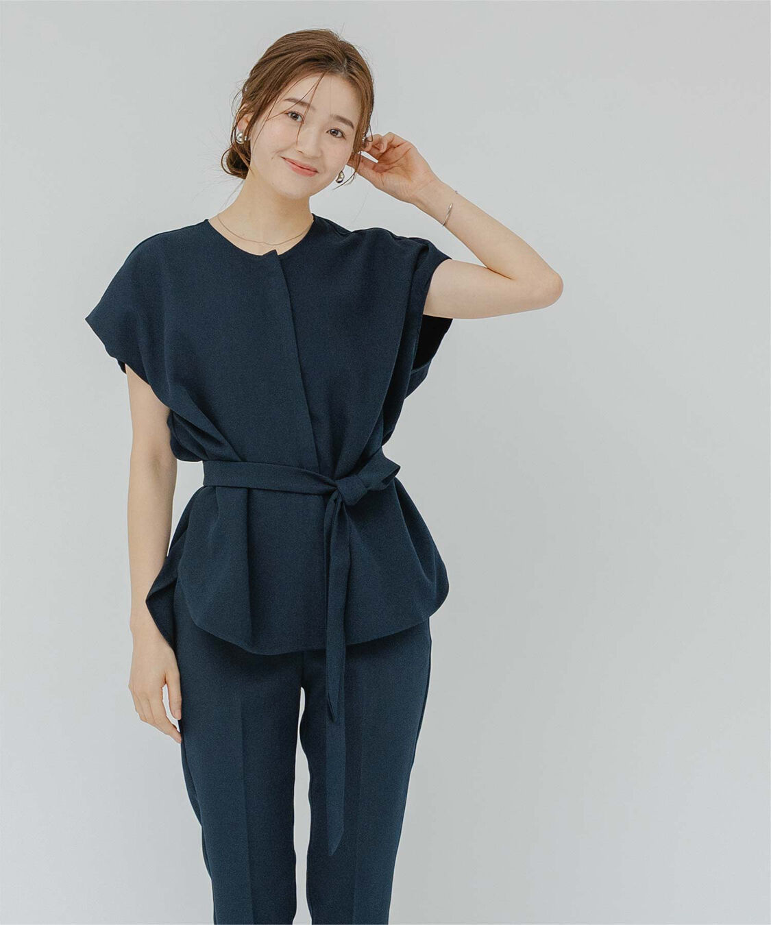 ur's「フレンチスリーブショルダータックノーカラーブラウス」|シャツ・ブラウス|