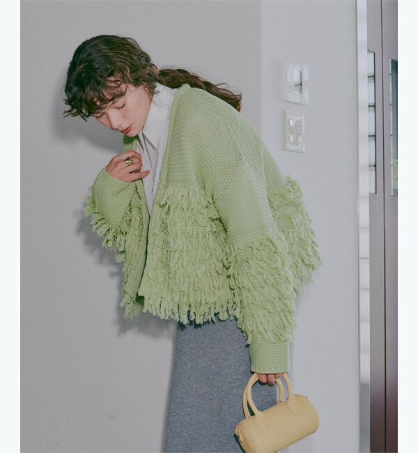 titivate「フリンジニットカーディガン」|ニット・セーター|