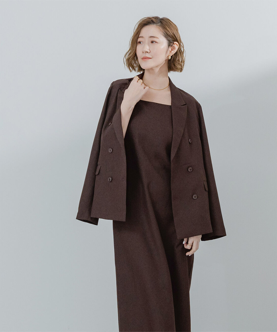 ur's「リネンライクダブルブレストジャケット」|テーラードジャケット|