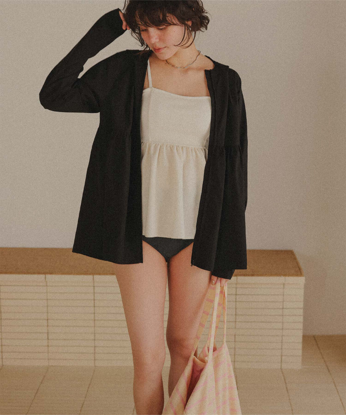 titivate「ペプラムギャザーデザインビスチェビキニ」|ビキニ|