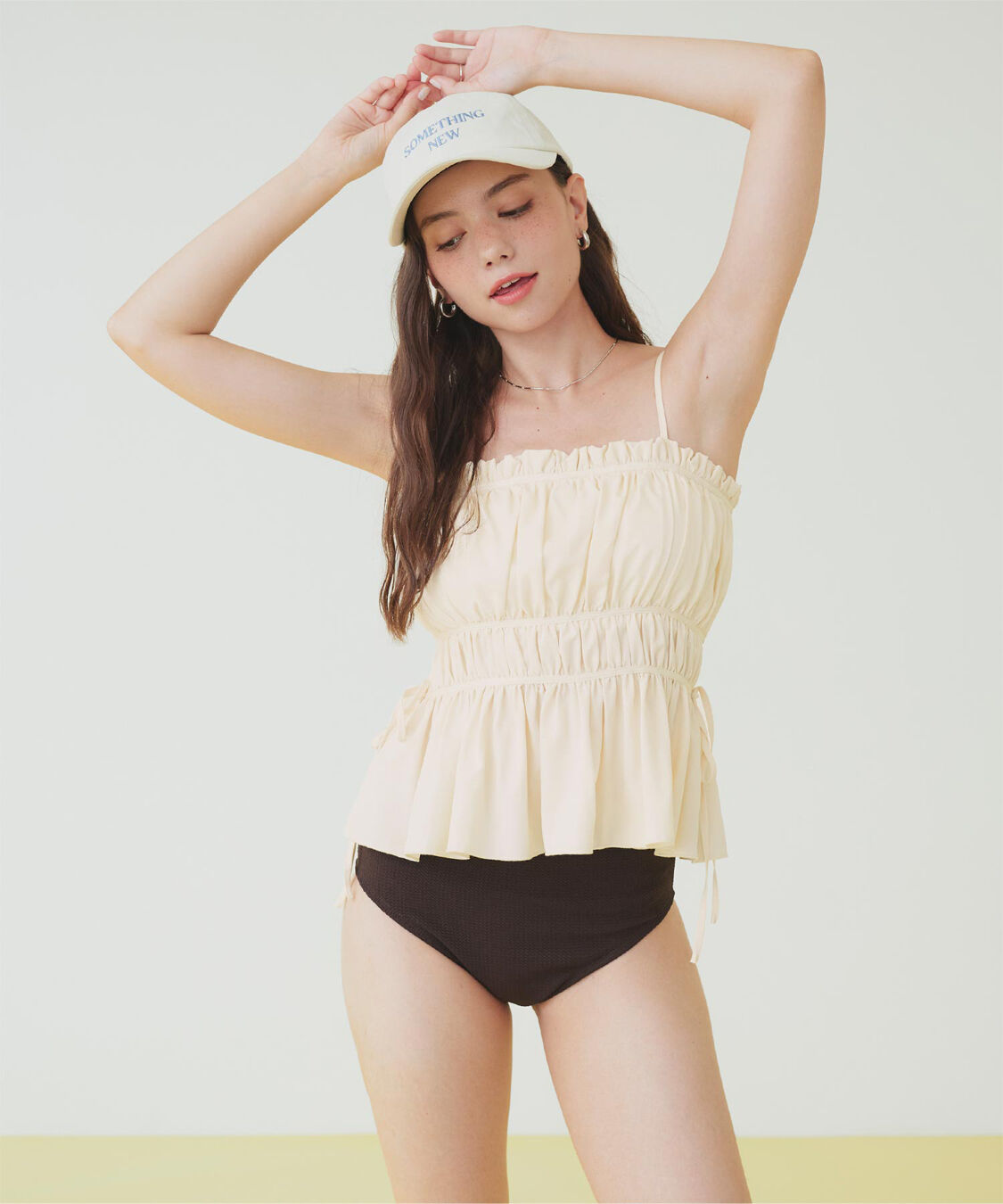 SEA DRESS「ティアードラインペプラムビキニ/水着」|ビキニ|アイボリー