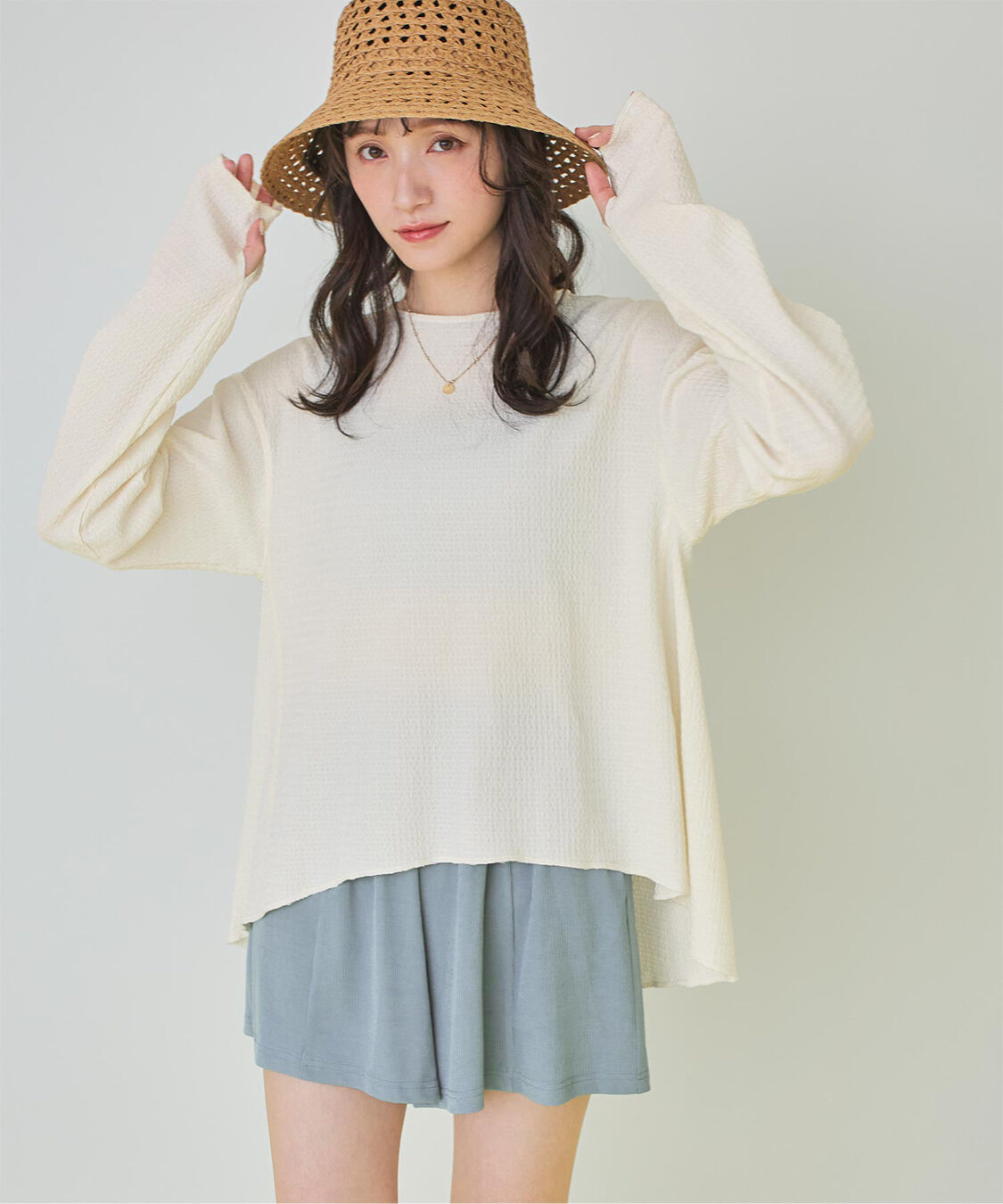 SEA DRESS「4点ｾｯﾄ/ﾍﾑﾗｲﾝﾗｯｼｭｶﾞｰﾄﾞ&times;ﾋﾞｷﾆ/水着」|ビキニ|ライトブルー