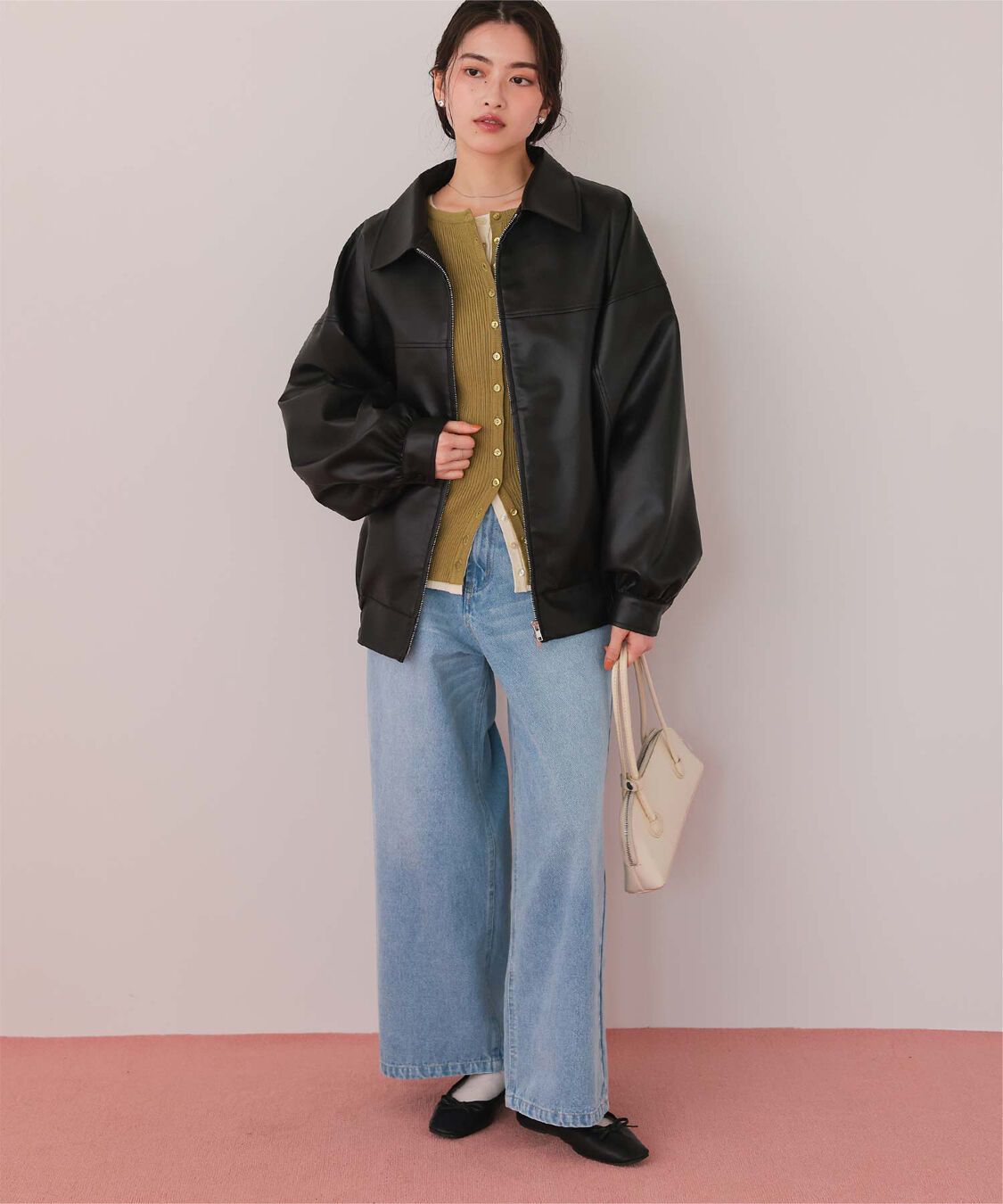 titivate「ワイドルーズデニムパンツ」|デニム|