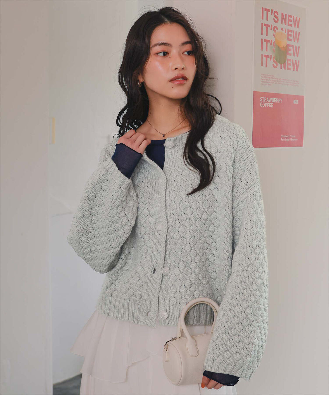 titivate「ポップコーンニットカーディガン」|カーディガン|ライトグレー