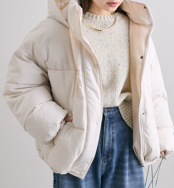  「【WEB限定】裾ラウンドフェイクダウンジャケット」|ダウン|