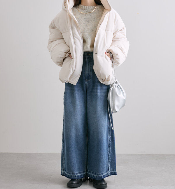  「【WEB限定】裾ラウンドフェイクダウンジャケット」|ダウン|