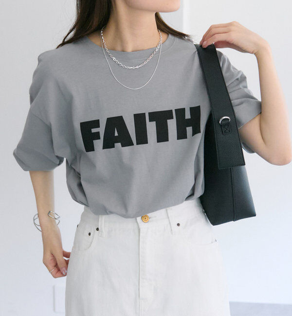  「【汗シミ防止素材】シンプルロゴTシャツ」|Tシャツ・カットソー|グレー