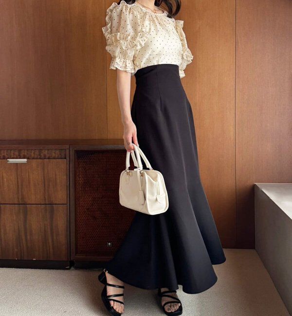  「【マイナス5キロ見え】後ろレースアップマーメイドスカート」|スカート|