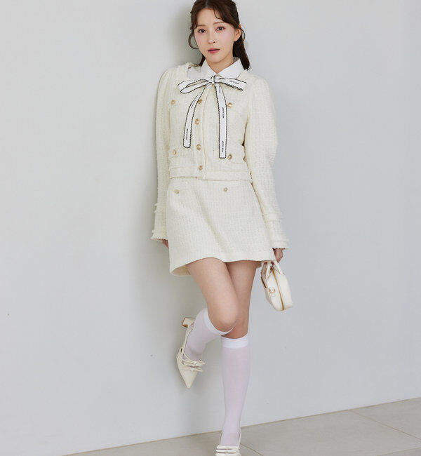  「リボン付きポインテッドストラップシューズ」|その他|