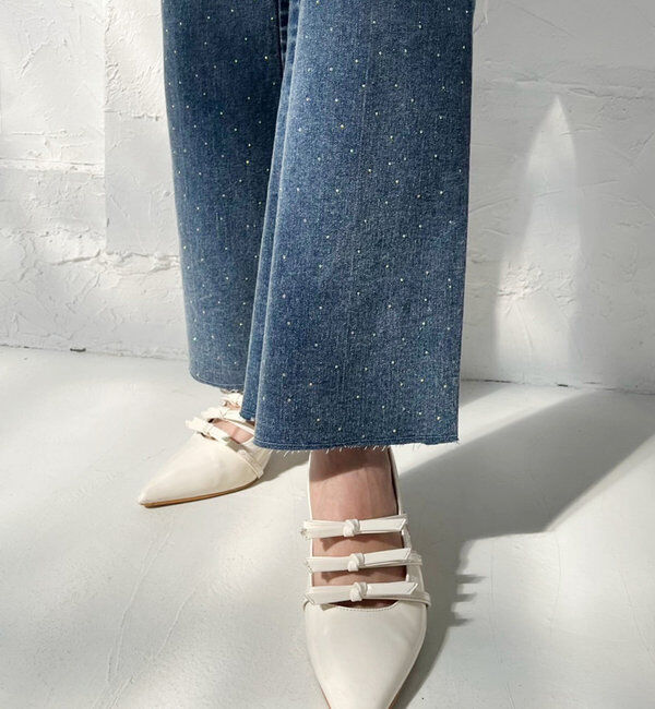  「リボン付きポインテッドストラップシューズ」|その他|