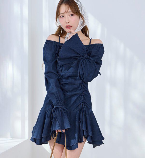  「【2WAY仕様】ドロストチュニック」|ワンピース|ブルー