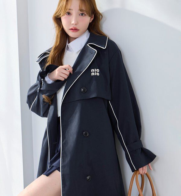  「【オリジナルロゴ入り】配色トレンチコート」|その他|