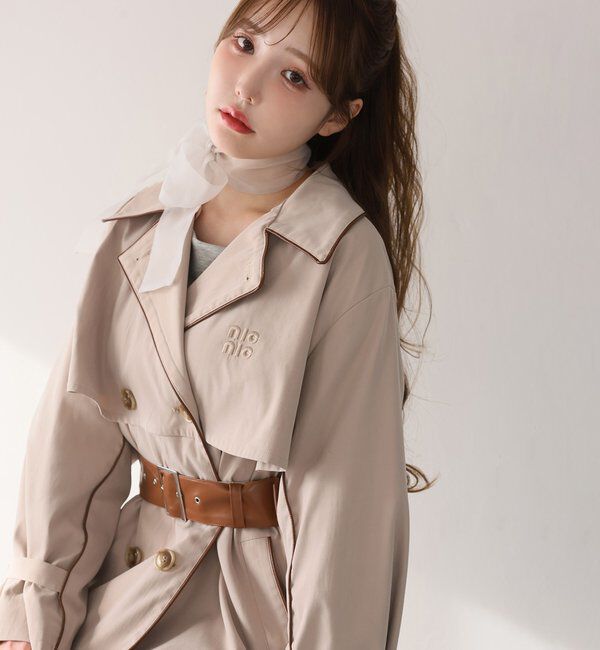  「【オリジナルロゴ入り】配色トレンチコート」|その他|