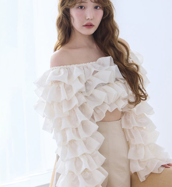  「【Dreamy collection】オーガンジーフリルブラウス」|シャツ・ブラウス|