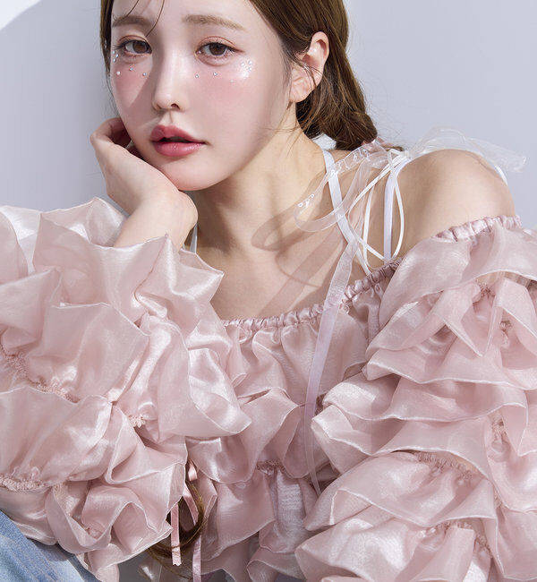  「【Dreamy collection】オーガンジーフリルブラウス」|シャツ・ブラウス|