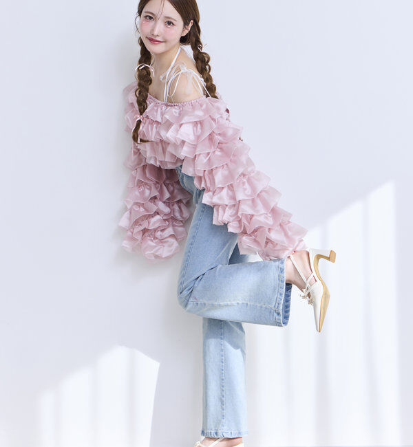  「【Dreamy collection】オーガンジーフリルブラウス」|シャツ・ブラウス|