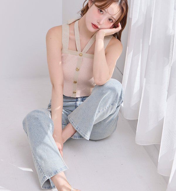  「セット対応/配色ラメニットビスチェ」|ニット・セーター|