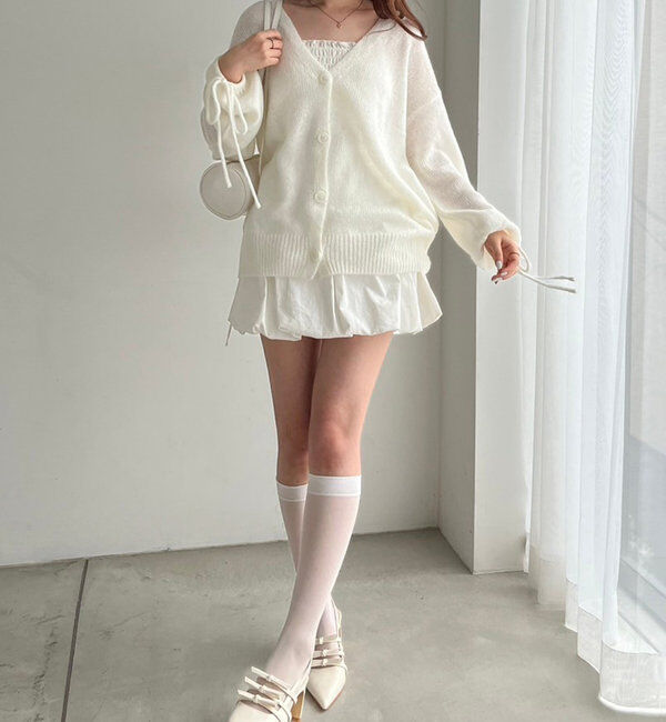  「袖リボンロングカーディガン」|ニット・セーター|