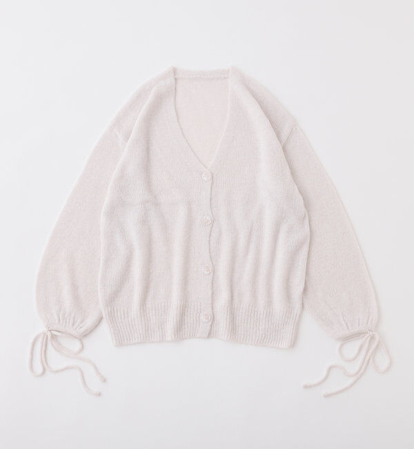  「袖リボンロングカーディガン」|ニット・セーター|