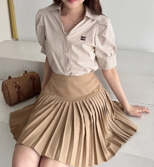  「【WEB限定リバイバル】プレート付きプリーツミニスカート」|スカート|