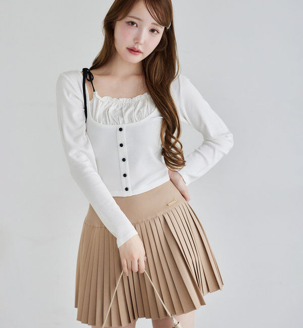  「【WEB限定リバイバル】プレート付きプリーツミニスカート」|スカート|