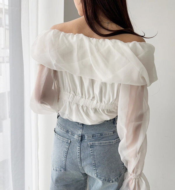  「オフショルリボンブラウス」|シャツ・ブラウス|