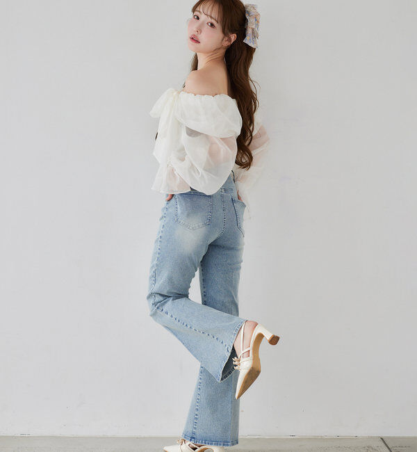  「オフショルリボンブラウス」|シャツ・ブラウス|