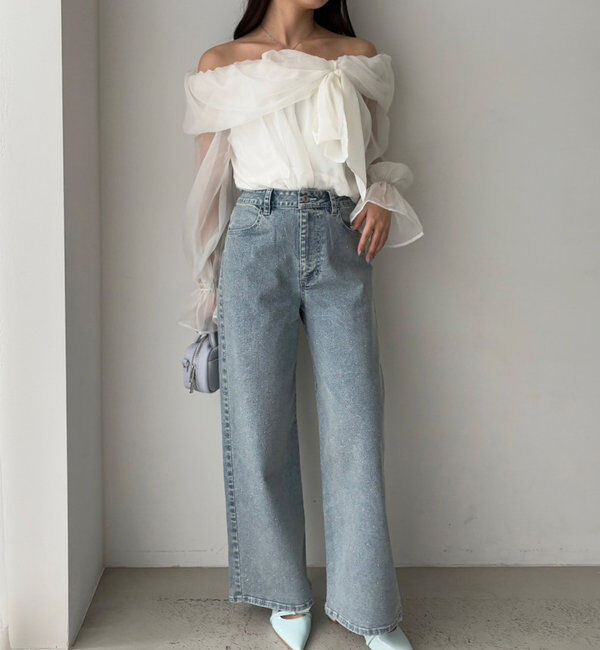  「オフショルリボンブラウス」|シャツ・ブラウス|