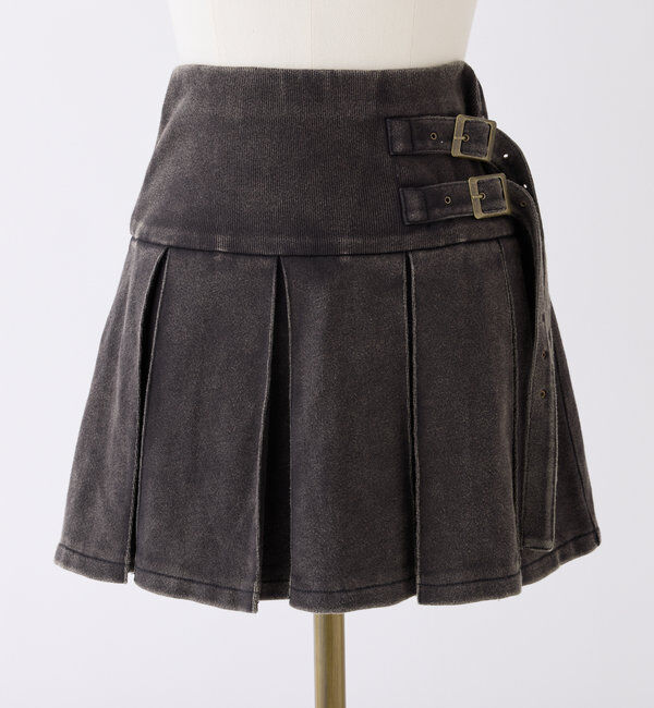  「【セットアップ可能】ベルト付きプリーツミニスカート」|スカート|