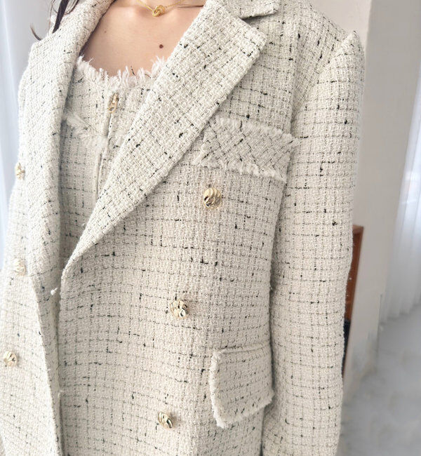  「【megumi企画】ツイードテーラードジャケット／再販売／新色追加」|テーラードジャケット|