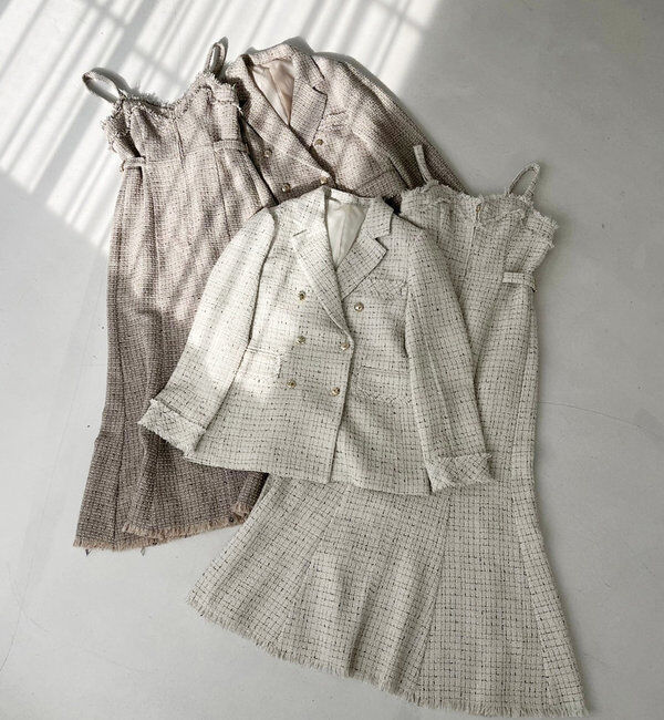  「【megumi企画】ツイードテーラードジャケット／再販売／新色追加」|テーラードジャケット|