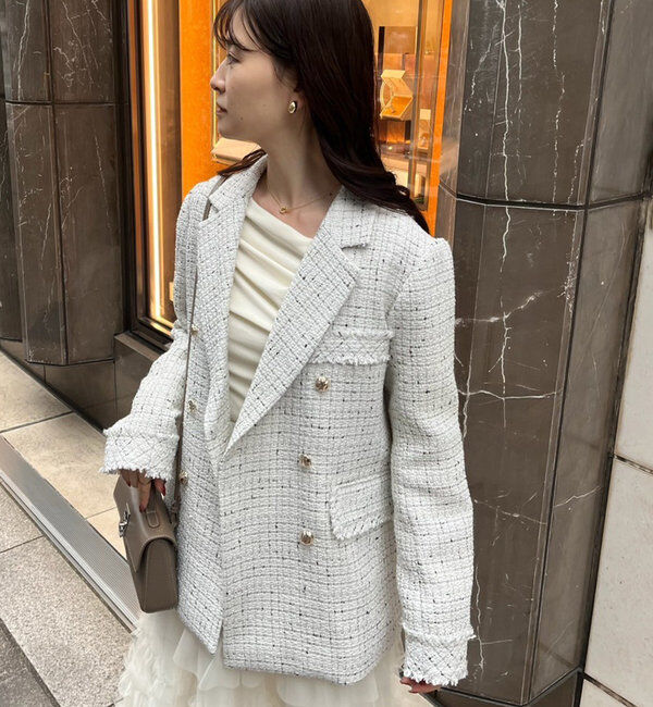  「【megumi企画】ツイードテーラードジャケット／再販売／新色追加」|テーラードジャケット|