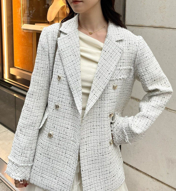  「【megumi企画】ツイードテーラードジャケット／再販売／新色追加」|テーラードジャケット|