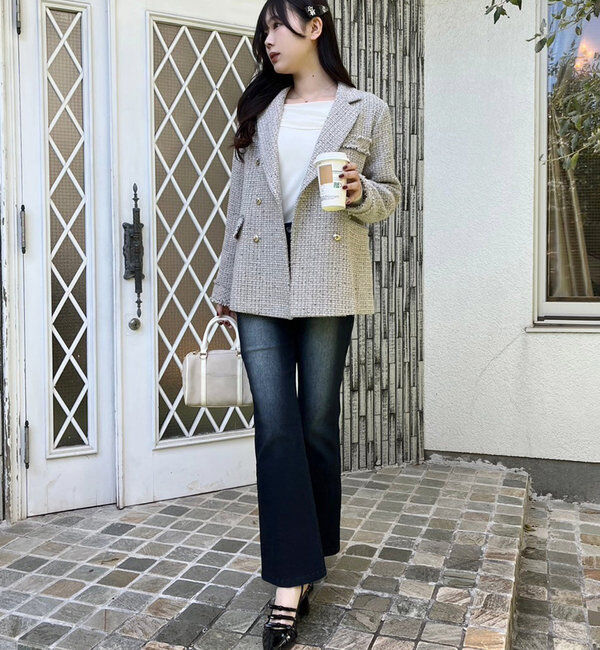  「【megumi企画】ツイードテーラードジャケット／再販売／新色追加」|テーラードジャケット|