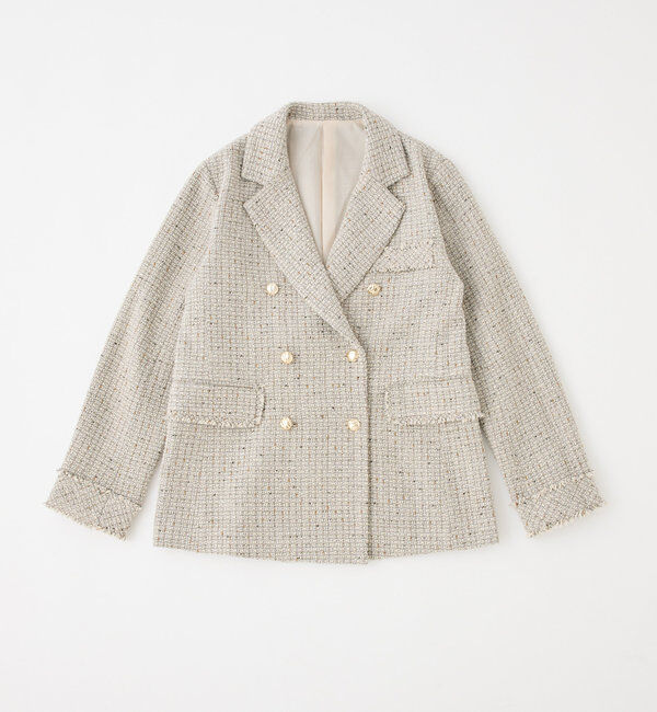  「【megumi企画】ツイードテーラードジャケット／再販売／新色追加」|テーラードジャケット|