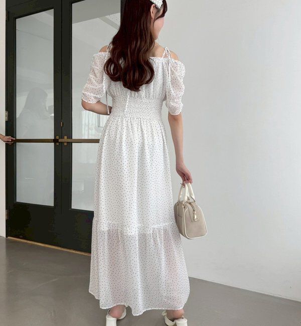  「【ウエスト細見え】シャーリングアソートワンピ」|ワンピース|