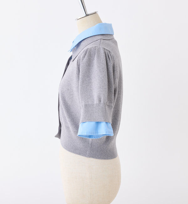  「今期トレンド/重ね襟半袖ニット」|ニット・セーター|