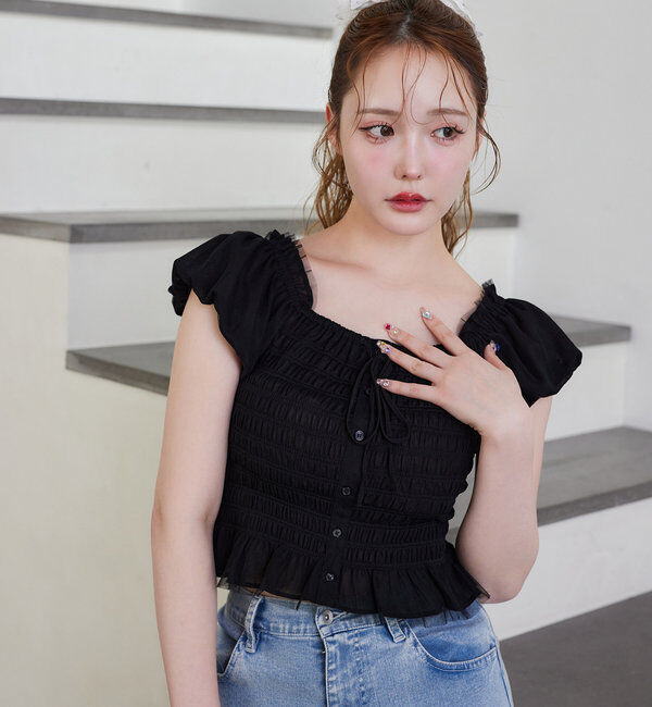  「シャーリングブラウス」|シャツ・ブラウス|