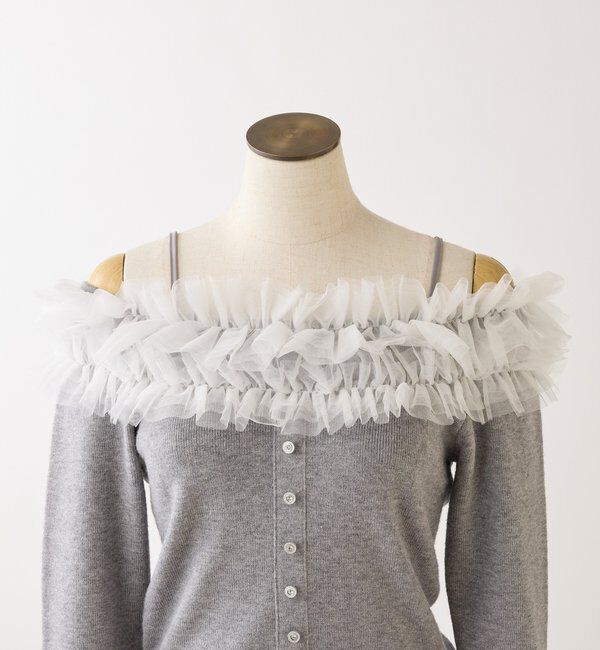 「チュールフリルオフショルニット」|ニット・セーター|